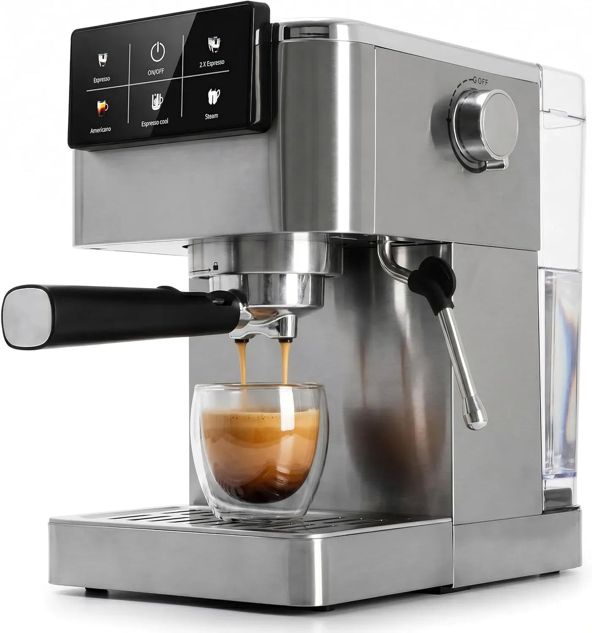 Montalatte AD 4390 20s, cappuccinatore, acciaio inox, Macchina Caffè Macinato da 20 Bar, Sistema Riscaldamento Rapido e Controllo PID