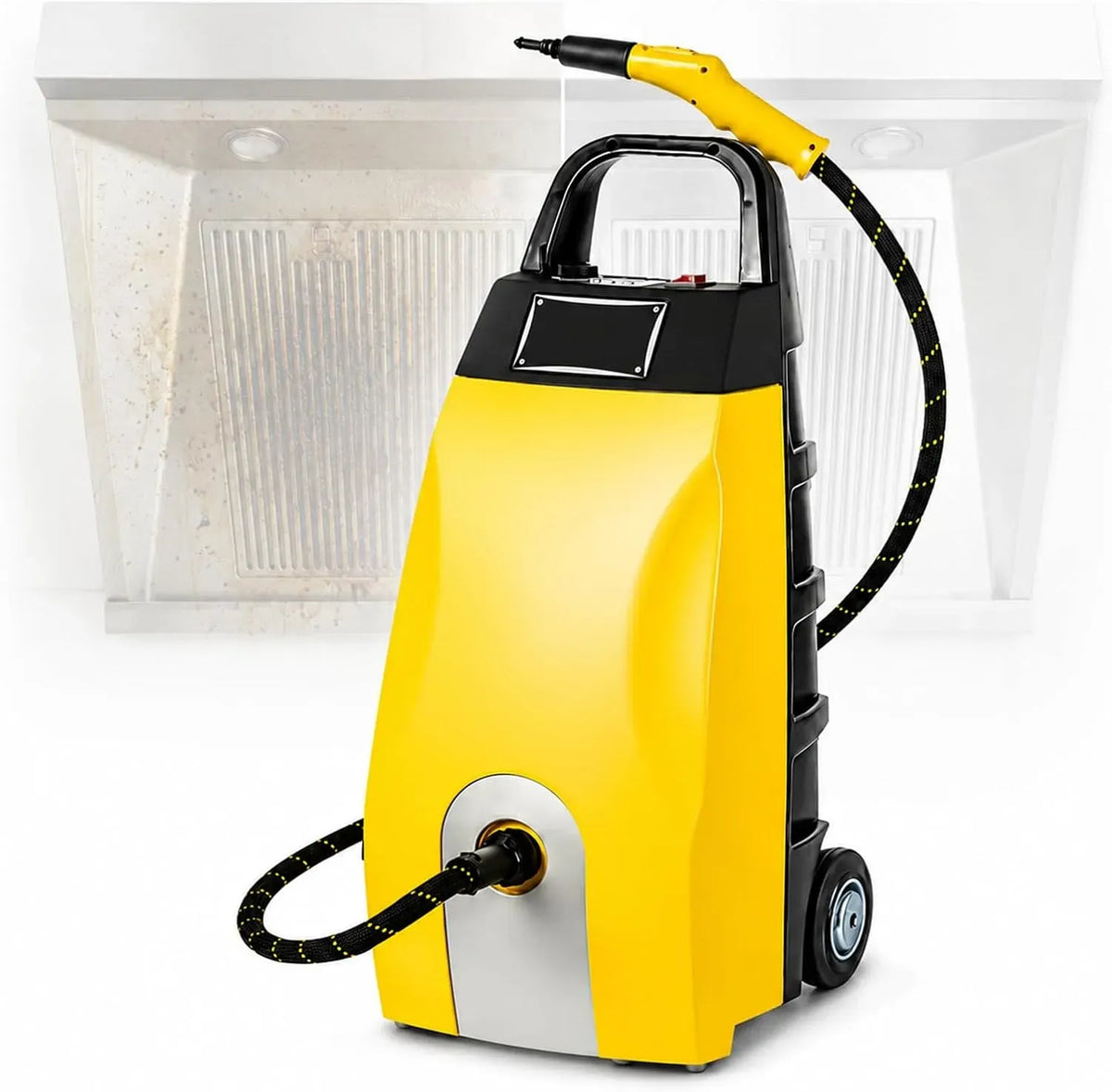 Pulitore a vapore, 3000 W, industriale, macchina per pulizia a vapore, Pulitore a Vapore Industriale 3000W Alta Pressione Yellow