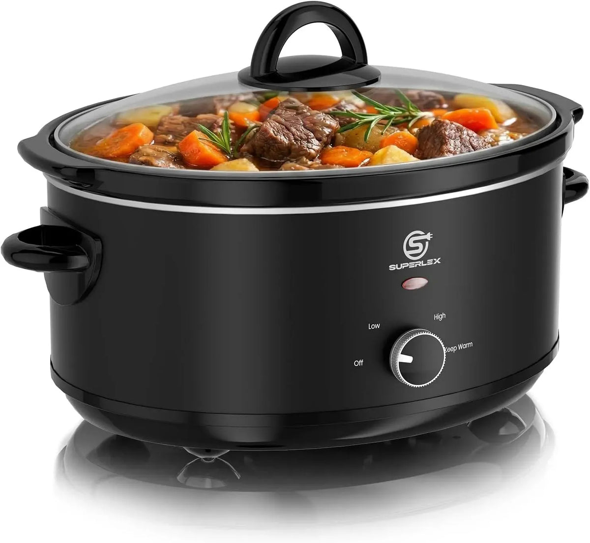 Pentola e padella, 6,5 L, 200 W, utensile da cucina, Cooker, con pentola in ceramica e coperchio in vetro