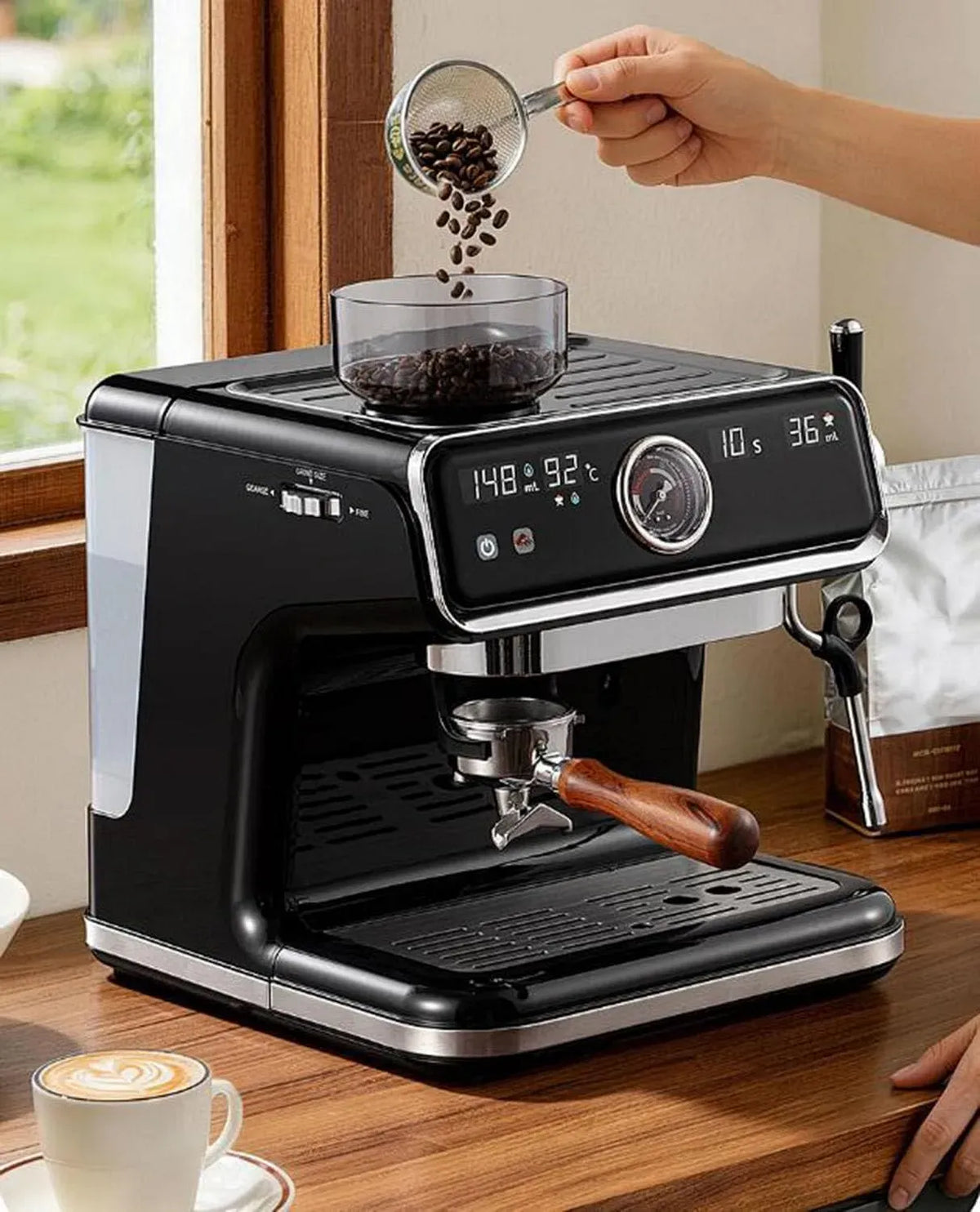 Macchina da caffè automatica, vapore, per cappuccino, vapore e autopulizia