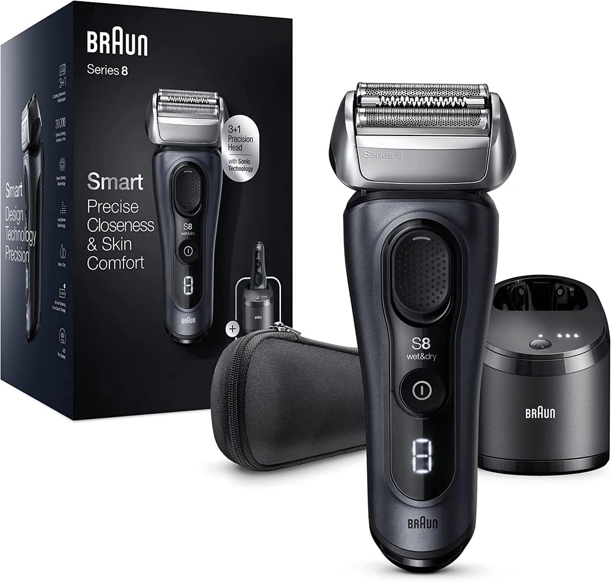 Braun Series 8 8463cc Regolabarba, Rasoio, nero