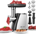 3-IN-1 Tritacarne Elettrico, Tritacarne AAOBOSI, per Uso Domestico in Cucina, 2800W Max, con 2 Lame, 3 Piatti, Insaccatrice per Salsicce, Kit Kubbe