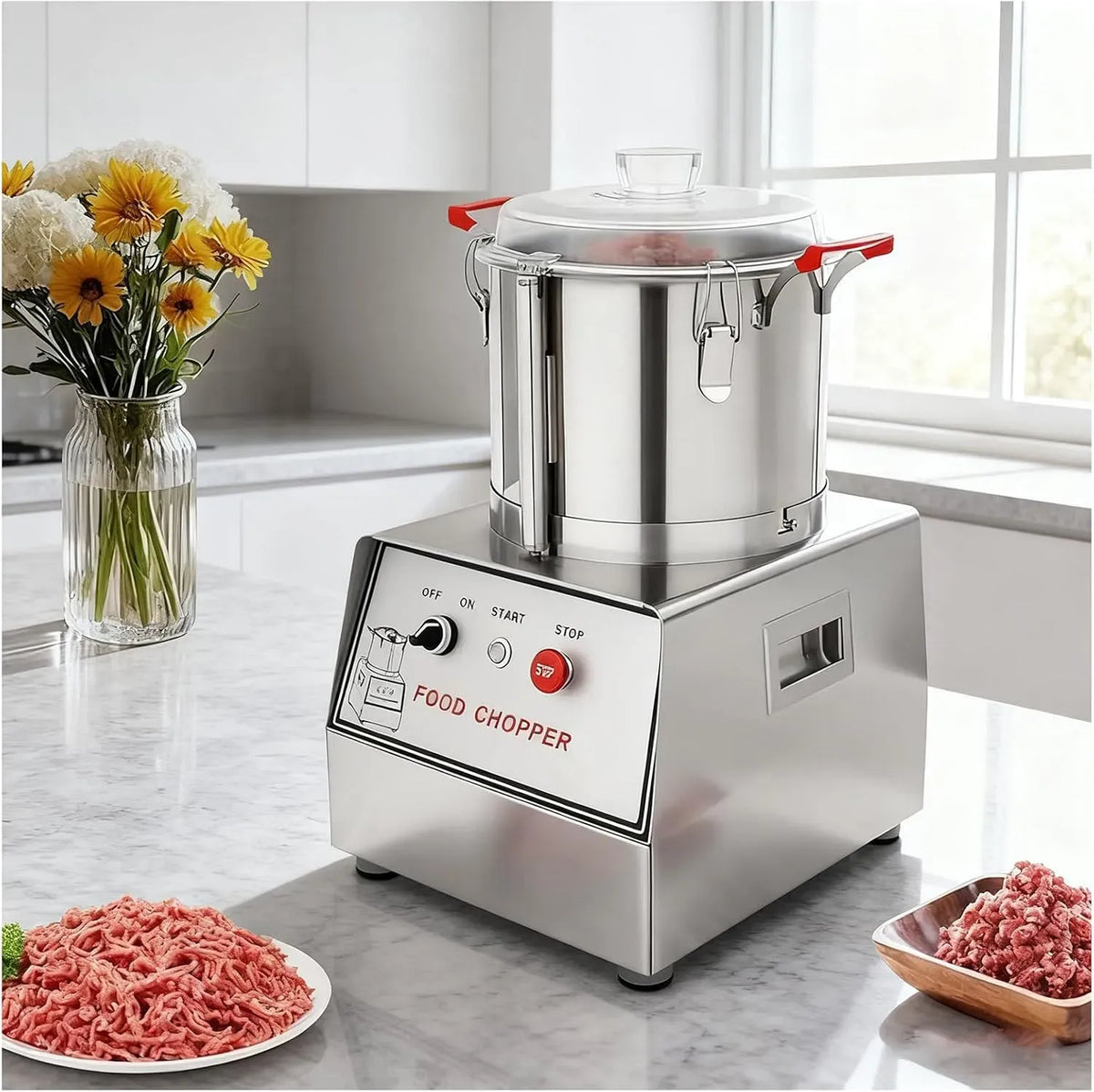Robot da cucina, 10 L, professionale, acciaio inox, Macina Cereali in Acciaio Inox